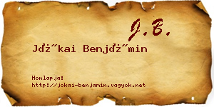 Jókai Benjámin névjegykártya